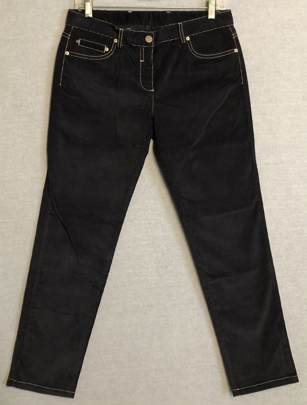 Paul & Shark Yachting Pants Womens 8 Blue Italy Stretch Corduroy Chino Tapered